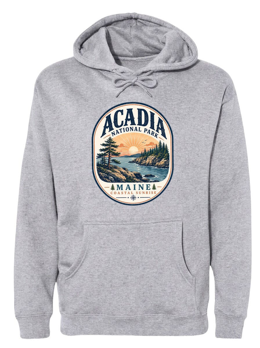 ADULT Acadia National Park Badge Chest Logo T Shirt | Hoodie | Long Sleeve | Sweatshirt | Crew Neck | Tank Top 2 Fiesta Doodle waterproof vinyl sticker. dishwasher safe outdoor sticker.