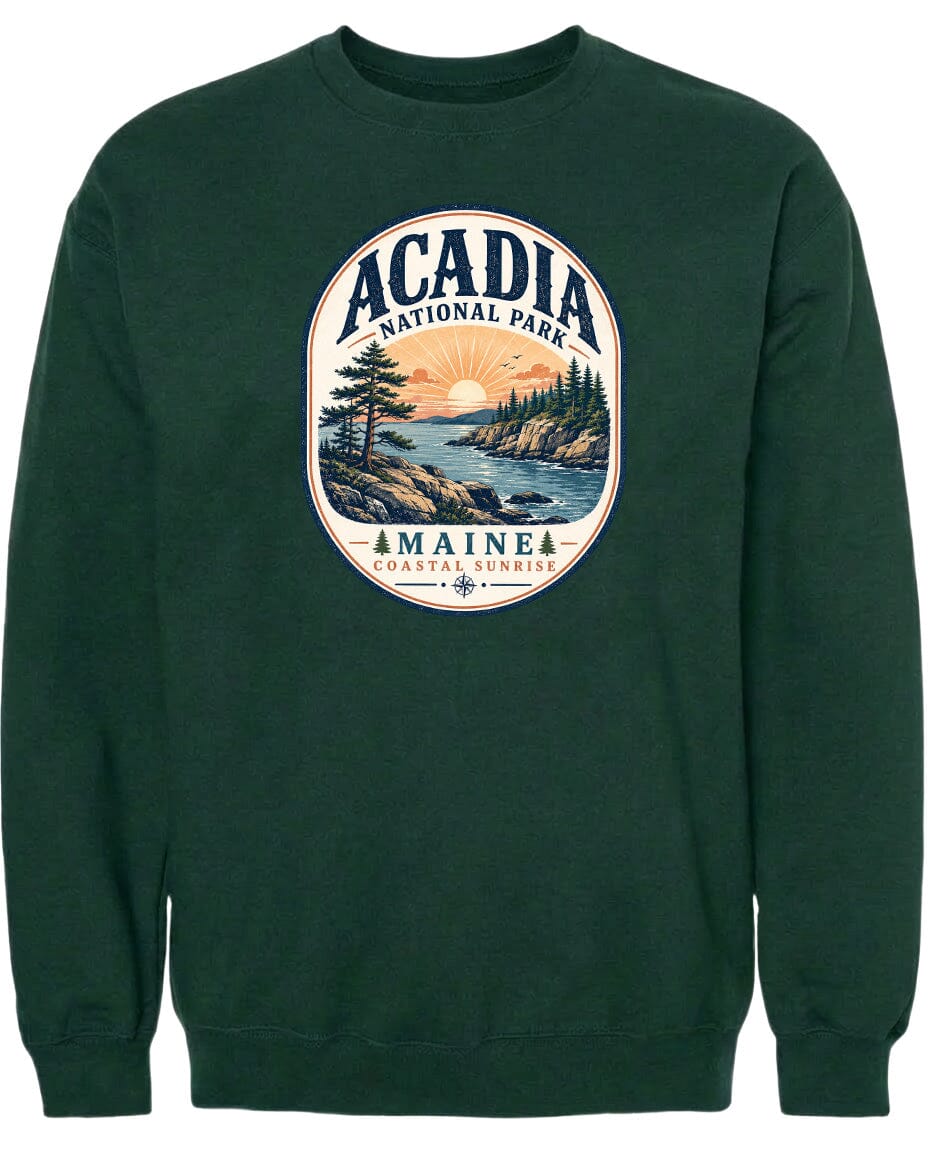 ADULT Acadia National Park Badge Chest Logo T Shirt | Hoodie | Long Sleeve | Sweatshirt | Crew Neck | Tank Top 2 Fiesta Doodle waterproof vinyl sticker. dishwasher safe outdoor sticker.