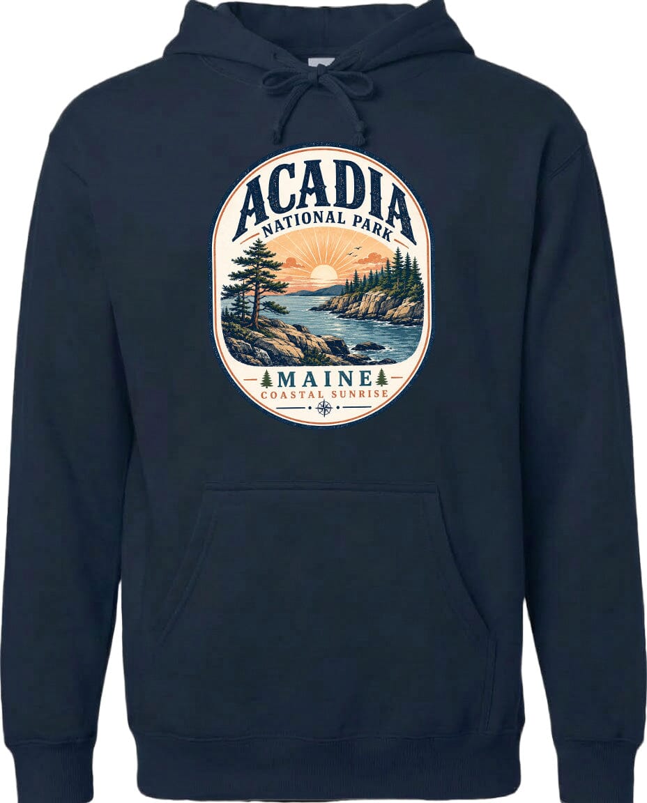 ADULT Acadia National Park Badge Chest Logo T Shirt | Hoodie | Long Sleeve | Sweatshirt | Crew Neck | Tank Top 2 Fiesta Doodle waterproof vinyl sticker. dishwasher safe outdoor sticker.