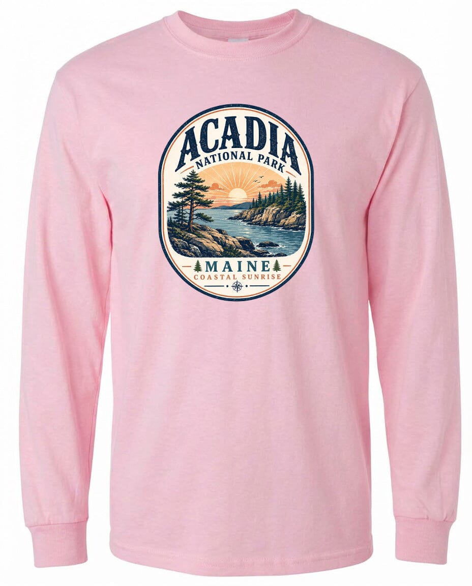 ADULT Acadia National Park Badge Chest Logo T Shirt | Hoodie | Long Sleeve | Sweatshirt | Crew Neck | Tank Top 2 Fiesta Doodle waterproof vinyl sticker. dishwasher safe outdoor sticker.