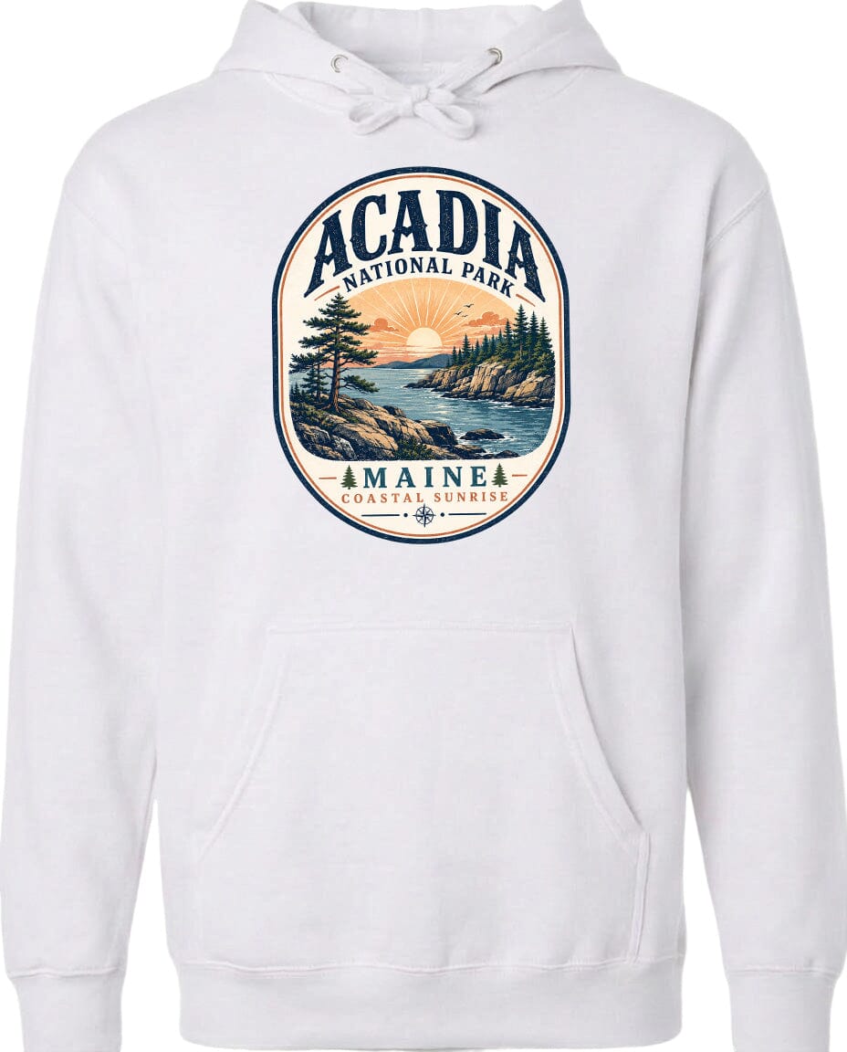 ADULT Acadia National Park Badge Chest Logo T Shirt | Hoodie | Long Sleeve | Sweatshirt | Crew Neck | Tank Top 2 Fiesta Doodle waterproof vinyl sticker. dishwasher safe outdoor sticker.