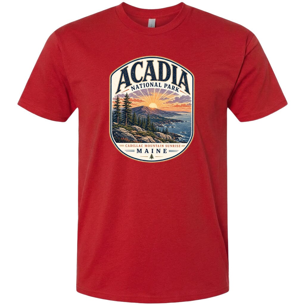 ADULT Acadia National Park Chest Logo T Shirt | Hoodie | Long Sleeve | Sweatshirt | Crew Neck | Tank Top 1 Fiesta Doodle waterproof vinyl sticker. dishwasher safe outdoor sticker.