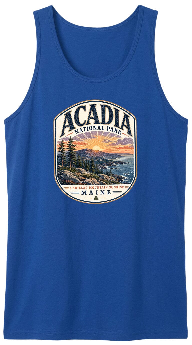 ADULT Acadia National Park Chest Logo T Shirt | Hoodie | Long Sleeve | Sweatshirt | Crew Neck | Tank Top 1 Fiesta Doodle waterproof vinyl sticker. dishwasher safe outdoor sticker.