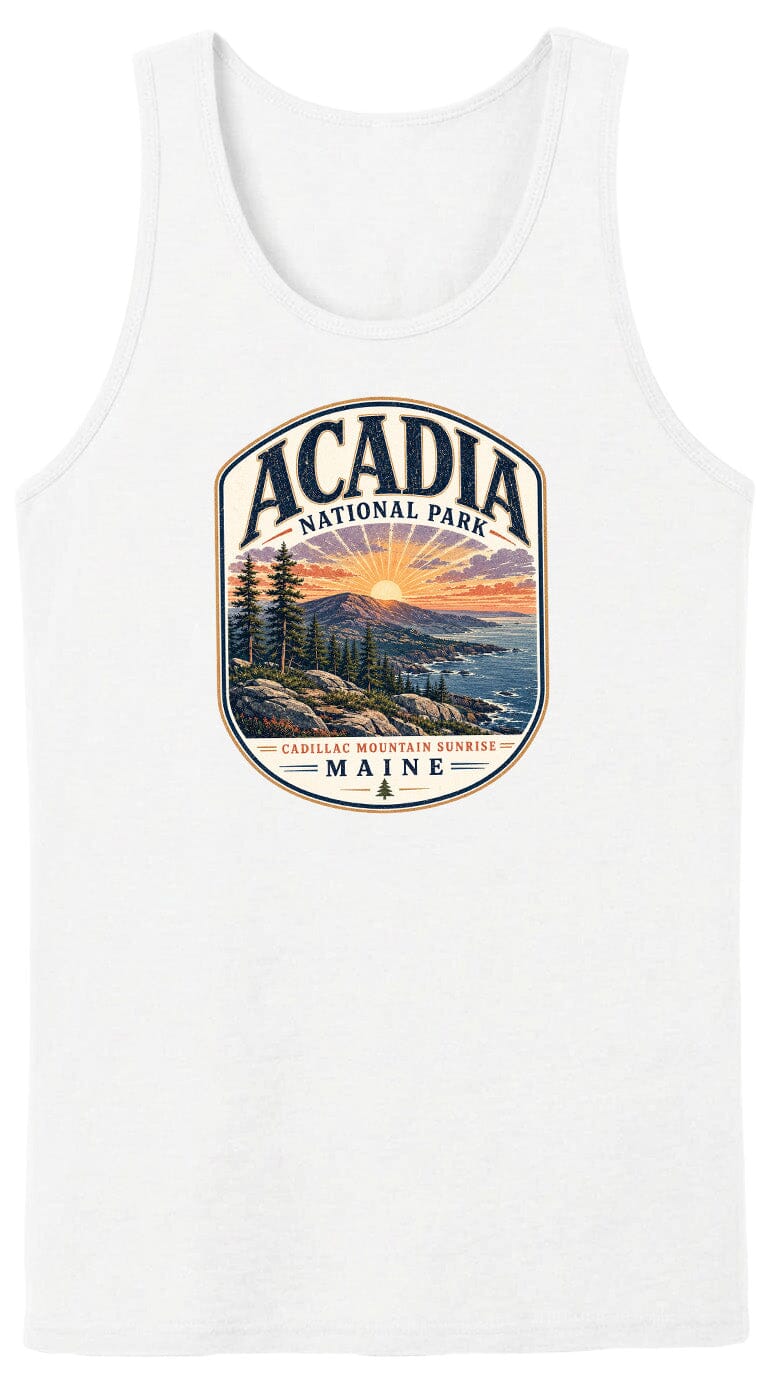 ADULT Acadia National Park Chest Logo T Shirt | Hoodie | Long Sleeve | Sweatshirt | Crew Neck | Tank Top 1 Fiesta Doodle waterproof vinyl sticker. dishwasher safe outdoor sticker.