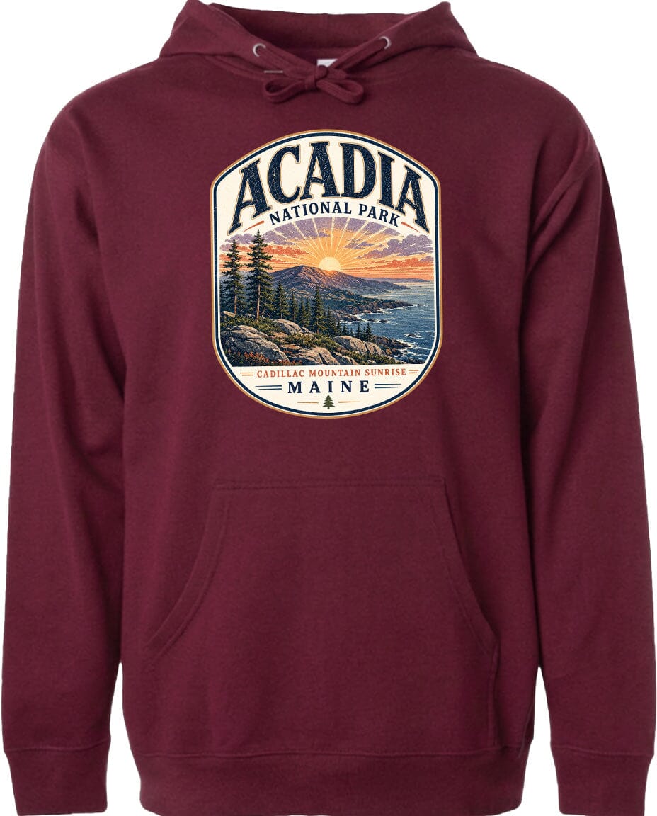 ADULT Acadia National Park Chest Logo T Shirt | Hoodie | Long Sleeve | Sweatshirt | Crew Neck | Tank Top 1 Fiesta Doodle waterproof vinyl sticker. dishwasher safe outdoor sticker.