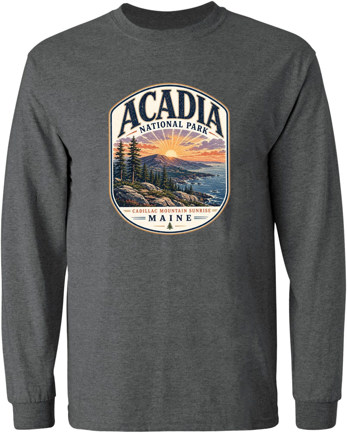 ADULT Acadia National Park Chest Logo T Shirt | Hoodie | Long Sleeve | Sweatshirt | Crew Neck | Tank Top 1 Fiesta Doodle waterproof vinyl sticker. dishwasher safe outdoor sticker.