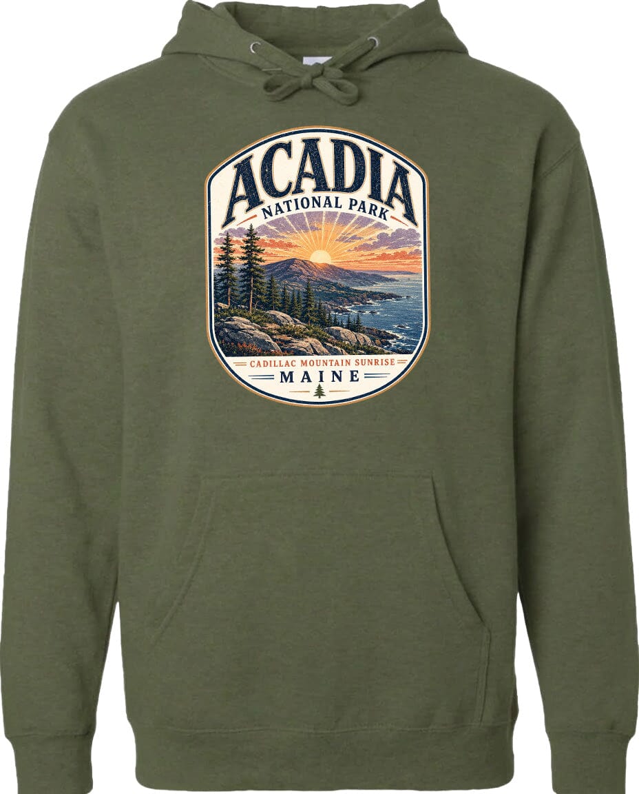 ADULT Acadia National Park Chest Logo T Shirt | Hoodie | Long Sleeve | Sweatshirt | Crew Neck | Tank Top 1 Fiesta Doodle waterproof vinyl sticker. dishwasher safe outdoor sticker.