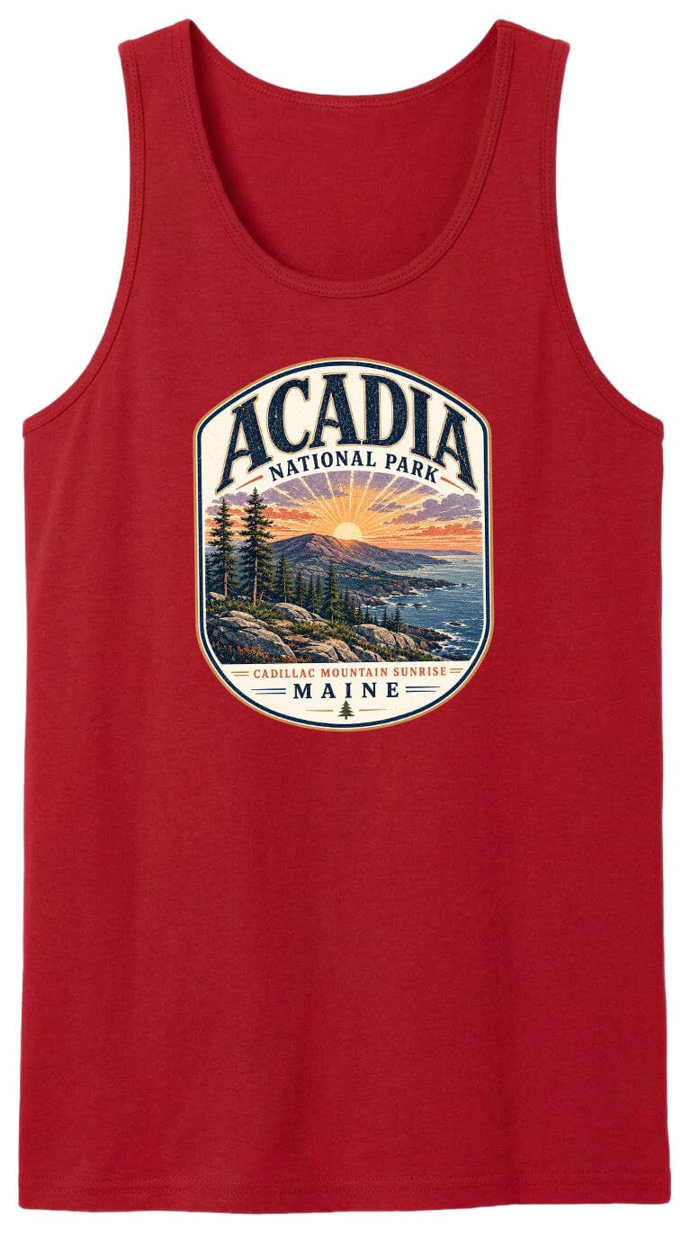 ADULT Acadia National Park Chest Logo T Shirt | Hoodie | Long Sleeve | Sweatshirt | Crew Neck | Tank Top 1 Fiesta Doodle waterproof vinyl sticker. dishwasher safe outdoor sticker.