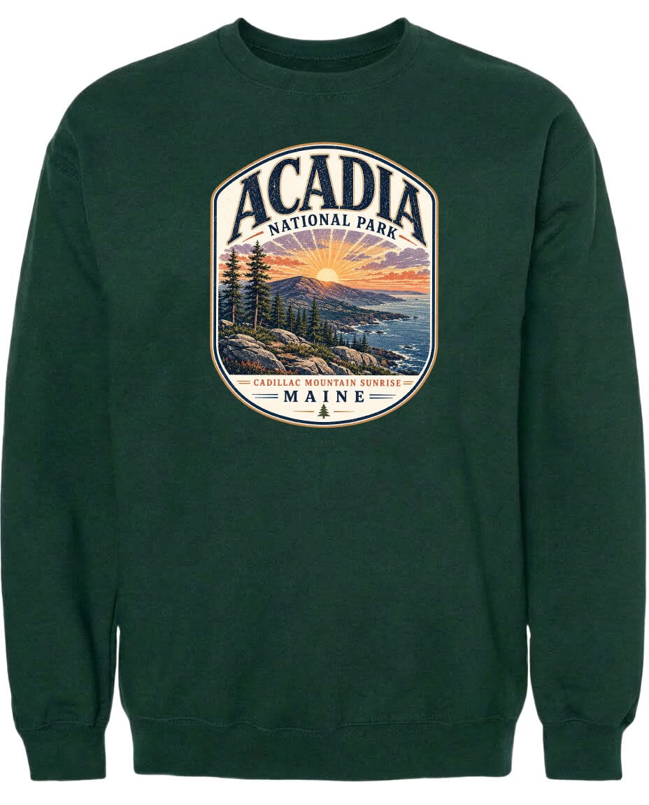ADULT Acadia National Park Chest Logo T Shirt | Hoodie | Long Sleeve | Sweatshirt | Crew Neck | Tank Top 1 Fiesta Doodle waterproof vinyl sticker. dishwasher safe outdoor sticker.