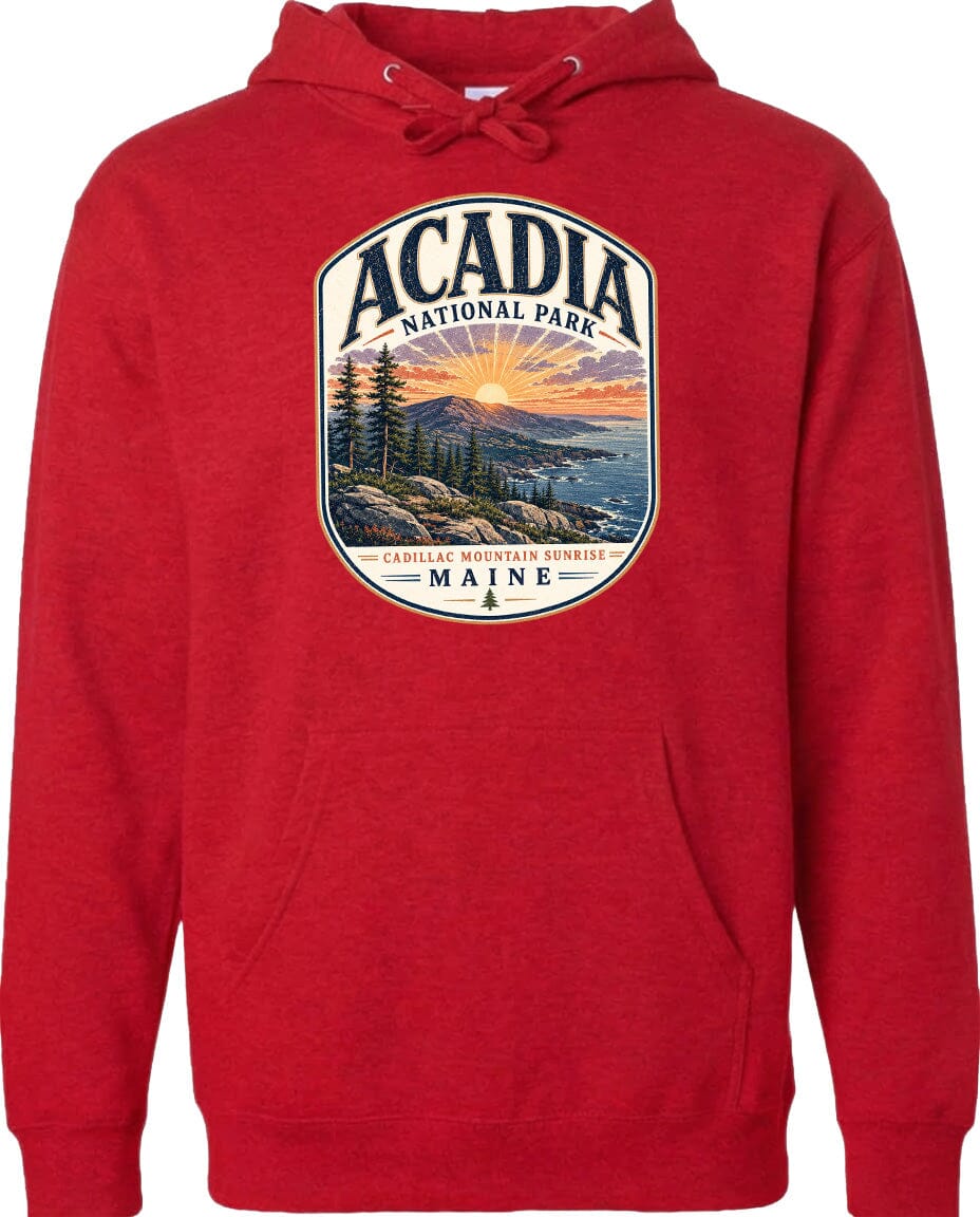ADULT Acadia National Park Chest Logo T Shirt | Hoodie | Long Sleeve | Sweatshirt | Crew Neck | Tank Top 1 Fiesta Doodle waterproof vinyl sticker. dishwasher safe outdoor sticker.