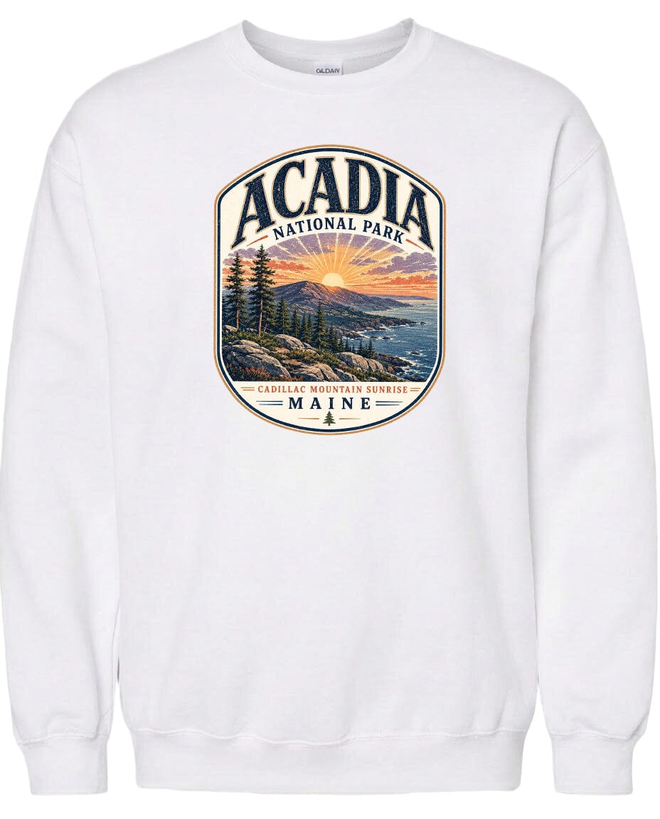ADULT Acadia National Park Chest Logo T Shirt | Hoodie | Long Sleeve | Sweatshirt | Crew Neck | Tank Top 1 Fiesta Doodle waterproof vinyl sticker. dishwasher safe outdoor sticker.