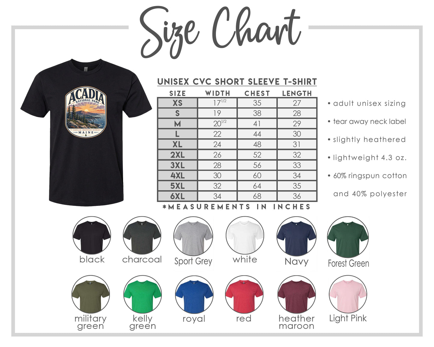 ADULT Acadia National Park Chest Logo T Shirt | Hoodie | Long Sleeve | Sweatshirt | Crew Neck | Tank Top 1 Fiesta Doodle waterproof vinyl sticker. dishwasher safe outdoor sticker.