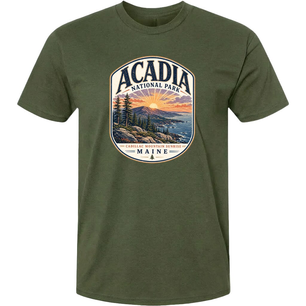ADULT Acadia National Park Chest Logo T Shirt | Hoodie | Long Sleeve | Sweatshirt | Crew Neck | Tank Top 1 Fiesta Doodle waterproof vinyl sticker. dishwasher safe outdoor sticker.