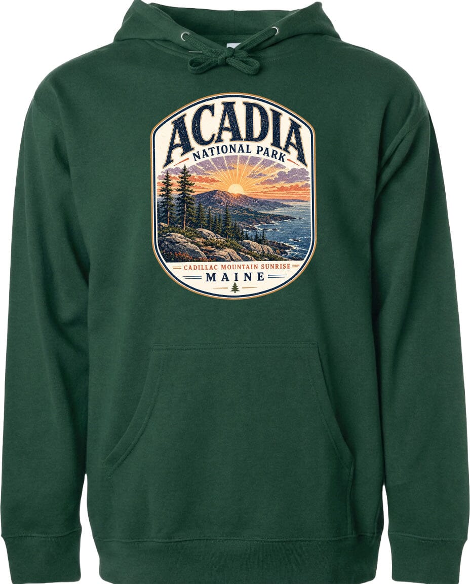 ADULT Acadia National Park Chest Logo T Shirt | Hoodie | Long Sleeve | Sweatshirt | Crew Neck | Tank Top 1 Fiesta Doodle waterproof vinyl sticker. dishwasher safe outdoor sticker.