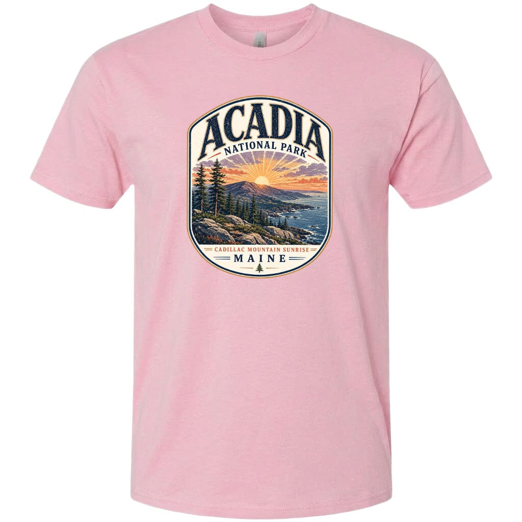 ADULT Acadia National Park Chest Logo T Shirt | Hoodie | Long Sleeve | Sweatshirt | Crew Neck | Tank Top 1 Fiesta Doodle waterproof vinyl sticker. dishwasher safe outdoor sticker.