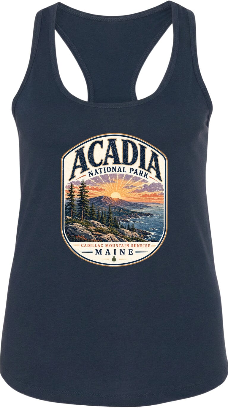 ADULT Acadia National Park Chest Logo T Shirt | Hoodie | Long Sleeve | Sweatshirt | Crew Neck | Tank Top 1 Fiesta Doodle waterproof vinyl sticker. dishwasher safe outdoor sticker.