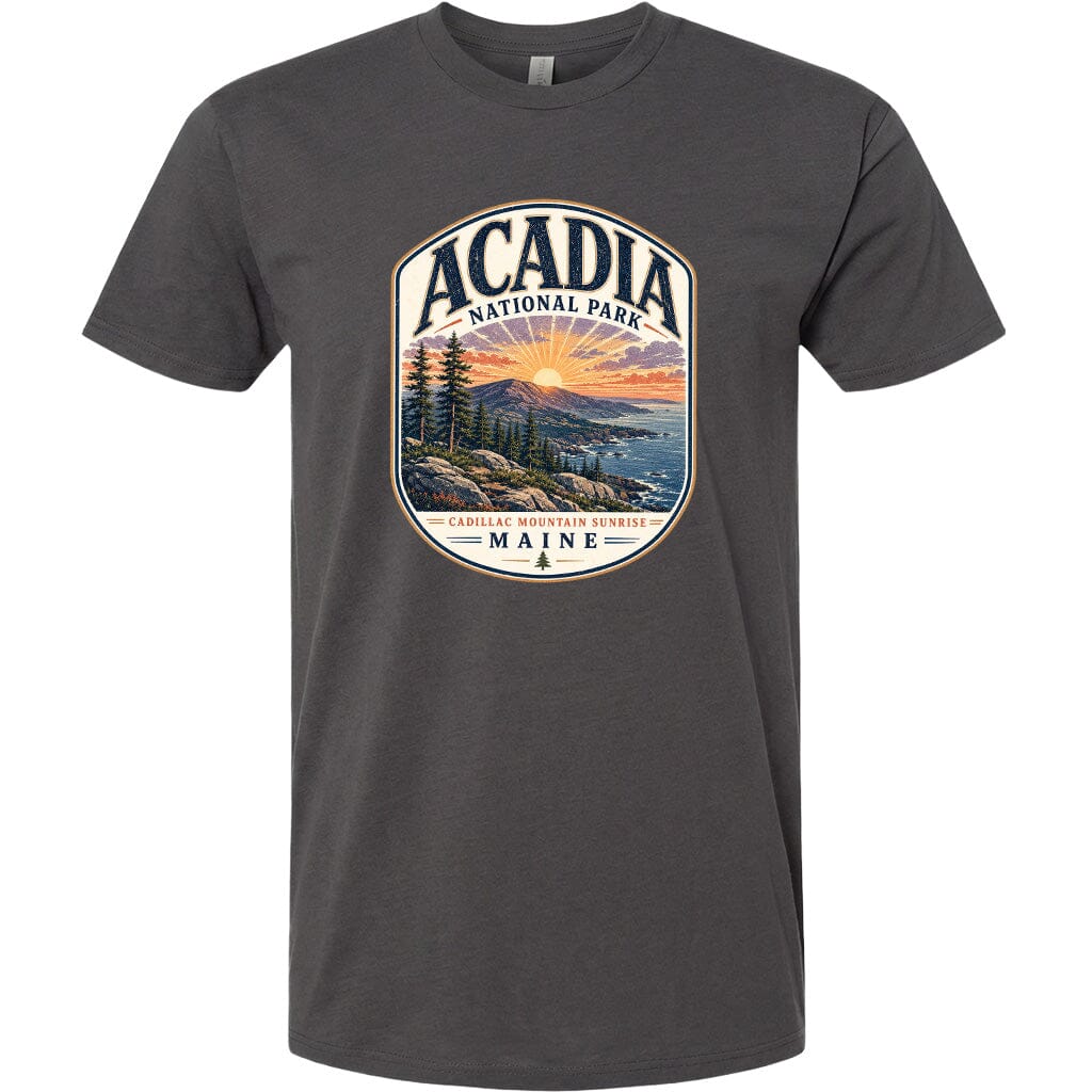ADULT Acadia National Park Chest Logo T Shirt | Hoodie | Long Sleeve | Sweatshirt | Crew Neck | Tank Top 1 Fiesta Doodle waterproof vinyl sticker. dishwasher safe outdoor sticker.