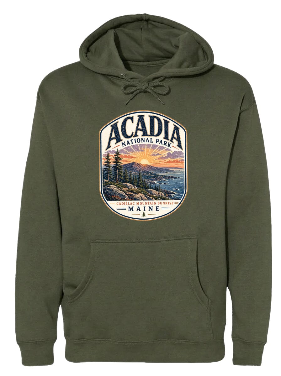ADULT Acadia National Park Chest Logo T Shirt | Hoodie | Long Sleeve | Sweatshirt | Crew Neck | Tank Top 1 Fiesta Doodle waterproof vinyl sticker. dishwasher safe outdoor sticker.