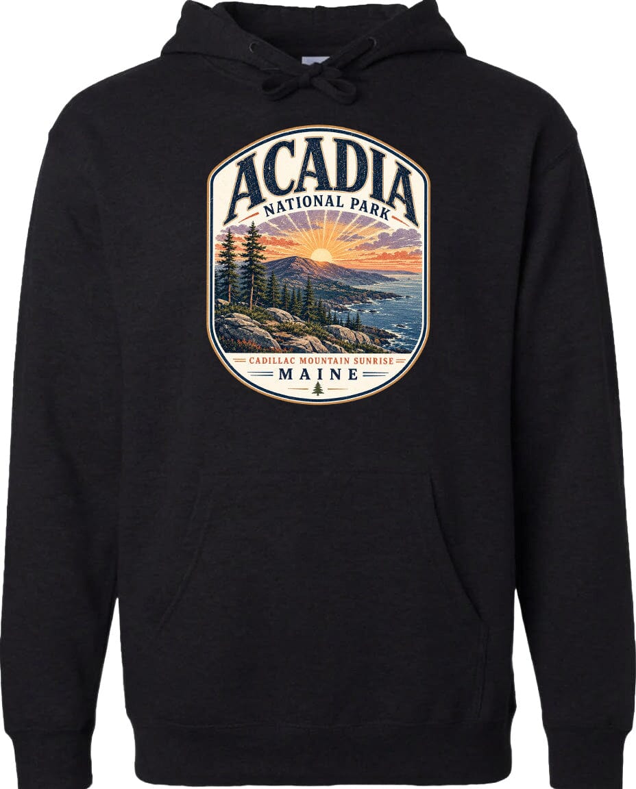 ADULT Acadia National Park Chest Logo T Shirt | Hoodie | Long Sleeve | Sweatshirt | Crew Neck | Tank Top 1 Fiesta Doodle waterproof vinyl sticker. dishwasher safe outdoor sticker.