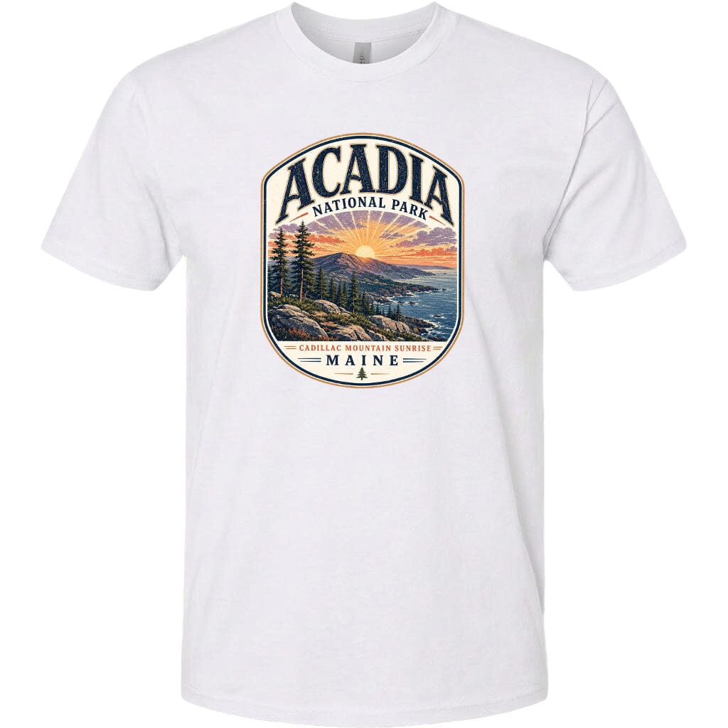 ADULT Acadia National Park Chest Logo T Shirt | Hoodie | Long Sleeve | Sweatshirt | Crew Neck | Tank Top 1 Fiesta Doodle waterproof vinyl sticker. dishwasher safe outdoor sticker.