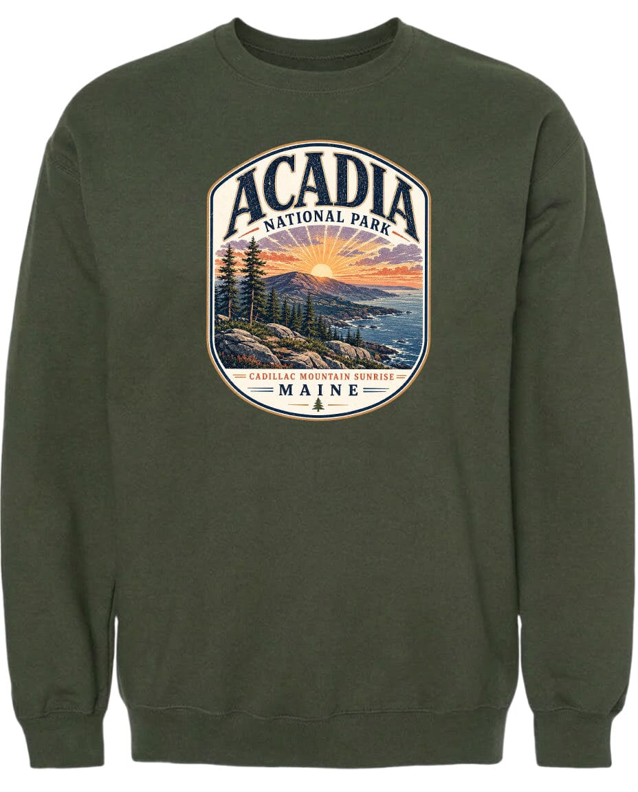 ADULT Acadia National Park Chest Logo T Shirt | Hoodie | Long Sleeve | Sweatshirt | Crew Neck | Tank Top 1 Fiesta Doodle waterproof vinyl sticker. dishwasher safe outdoor sticker.