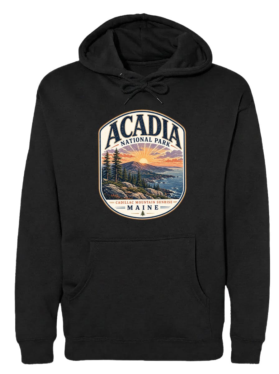 ADULT Acadia National Park Chest Logo T Shirt | Hoodie | Long Sleeve | Sweatshirt | Crew Neck | Tank Top 1 Fiesta Doodle waterproof vinyl sticker. dishwasher safe outdoor sticker.