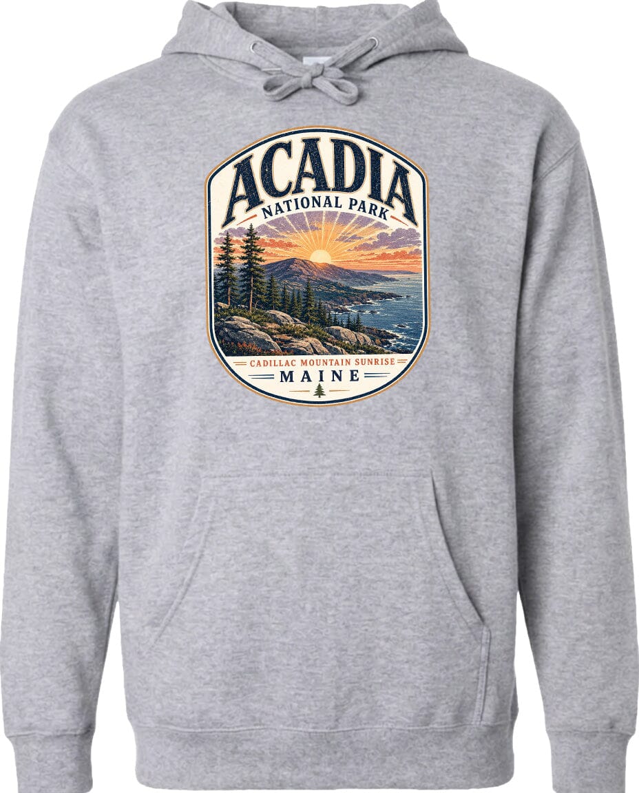 ADULT Acadia National Park Chest Logo T Shirt | Hoodie | Long Sleeve | Sweatshirt | Crew Neck | Tank Top 1 Fiesta Doodle waterproof vinyl sticker. dishwasher safe outdoor sticker.