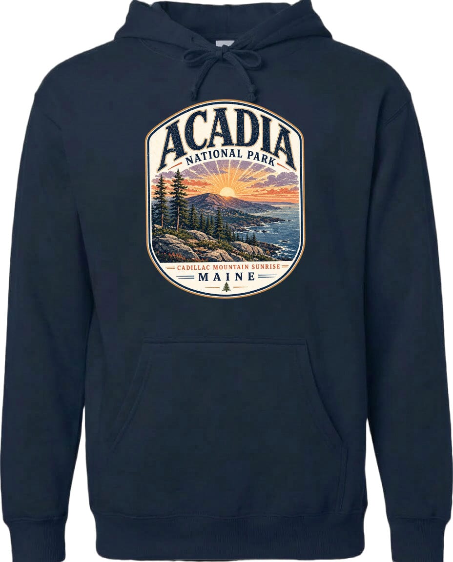 ADULT Acadia National Park Chest Logo T Shirt | Hoodie | Long Sleeve | Sweatshirt | Crew Neck | Tank Top 1 Fiesta Doodle waterproof vinyl sticker. dishwasher safe outdoor sticker.