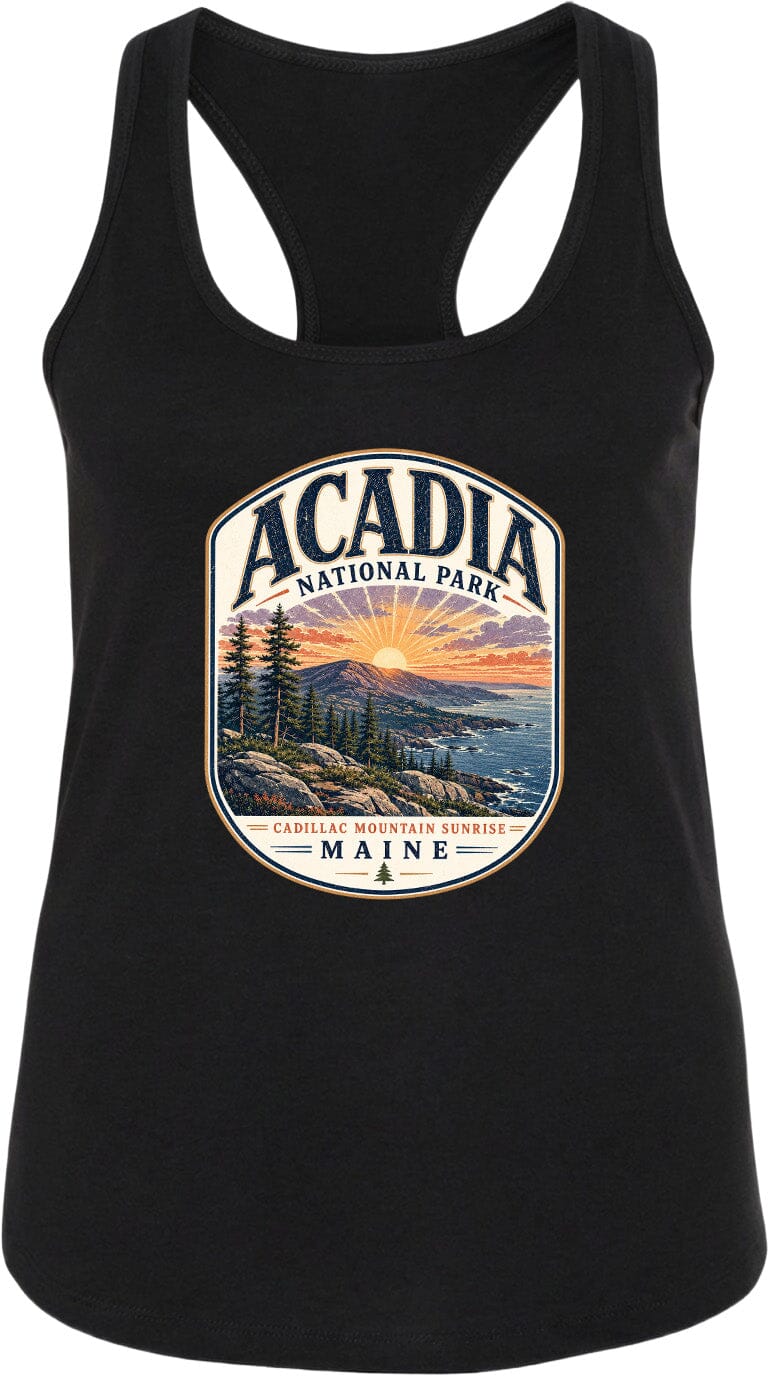 ADULT Acadia National Park Chest Logo T Shirt | Hoodie | Long Sleeve | Sweatshirt | Crew Neck | Tank Top 1 Fiesta Doodle waterproof vinyl sticker. dishwasher safe outdoor sticker.