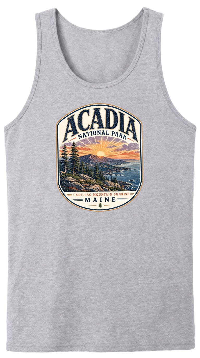 ADULT Acadia National Park Chest Logo T Shirt | Hoodie | Long Sleeve | Sweatshirt | Crew Neck | Tank Top 1 Fiesta Doodle waterproof vinyl sticker. dishwasher safe outdoor sticker.