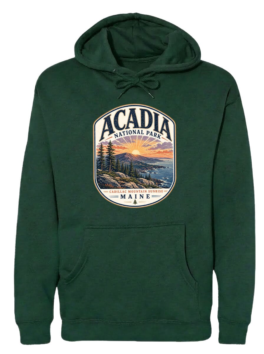 ADULT Acadia National Park Chest Logo T Shirt | Hoodie | Long Sleeve | Sweatshirt | Crew Neck | Tank Top 1 Fiesta Doodle waterproof vinyl sticker. dishwasher safe outdoor sticker.