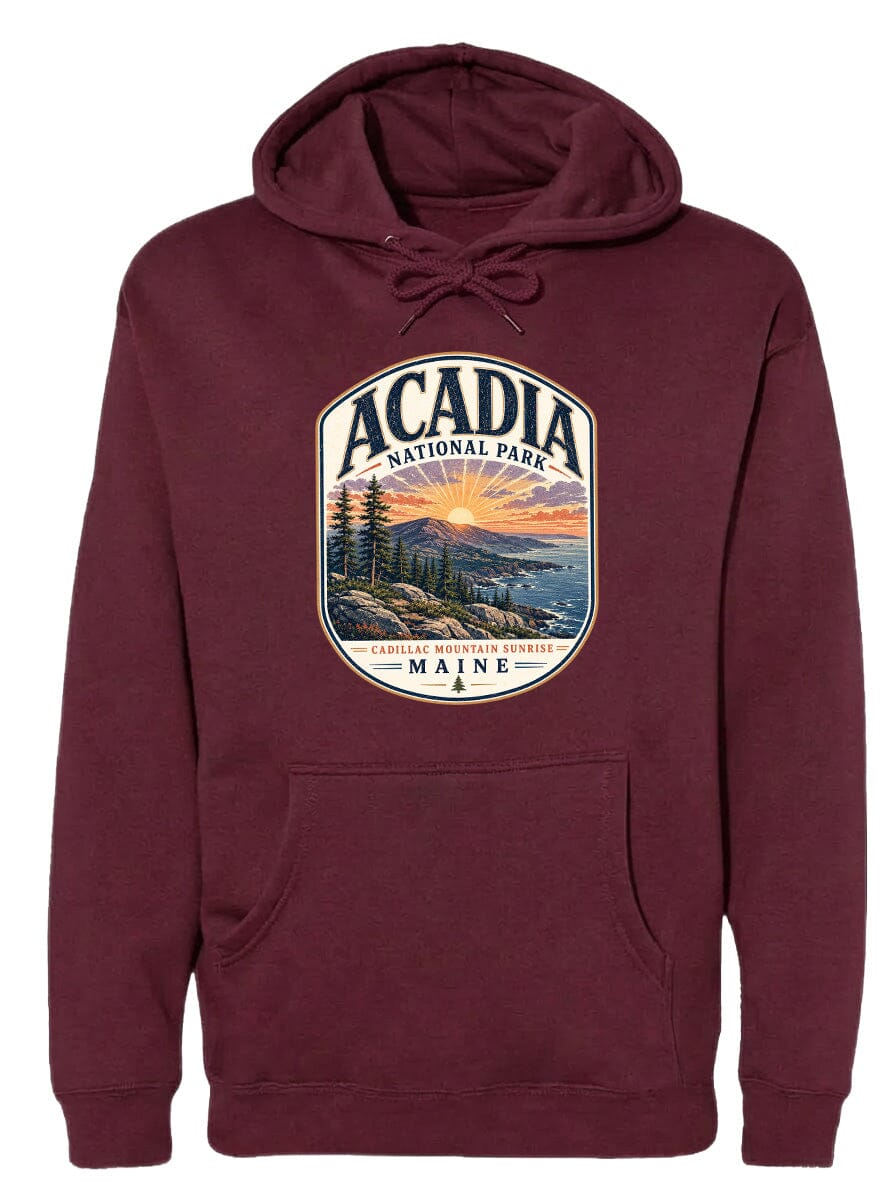ADULT Acadia National Park Chest Logo T Shirt | Hoodie | Long Sleeve | Sweatshirt | Crew Neck | Tank Top 1 Fiesta Doodle waterproof vinyl sticker. dishwasher safe outdoor sticker.