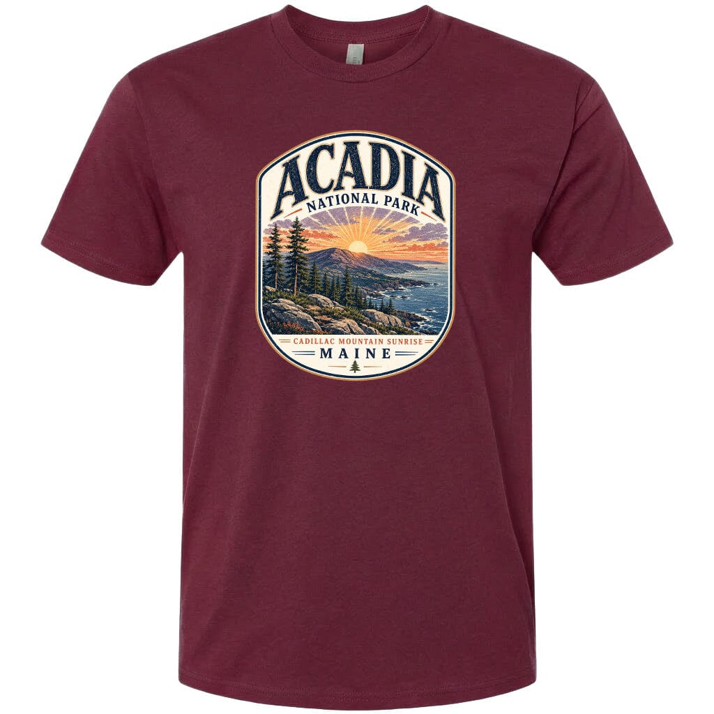 ADULT Acadia National Park Chest Logo T Shirt | Hoodie | Long Sleeve | Sweatshirt | Crew Neck | Tank Top 1 Fiesta Doodle waterproof vinyl sticker. dishwasher safe outdoor sticker.