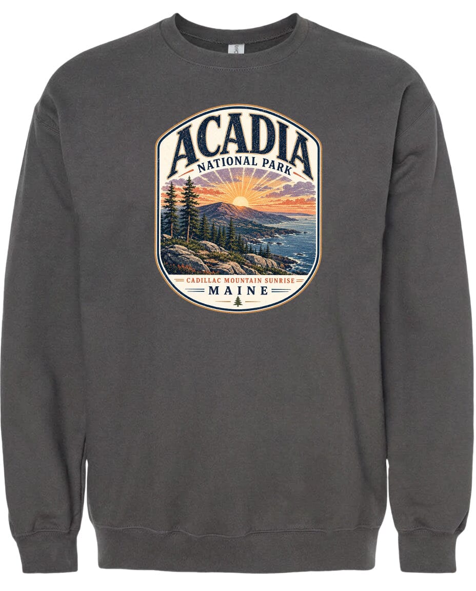 ADULT Acadia National Park Chest Logo T Shirt | Hoodie | Long Sleeve | Sweatshirt | Crew Neck | Tank Top 1 Fiesta Doodle waterproof vinyl sticker. dishwasher safe outdoor sticker.