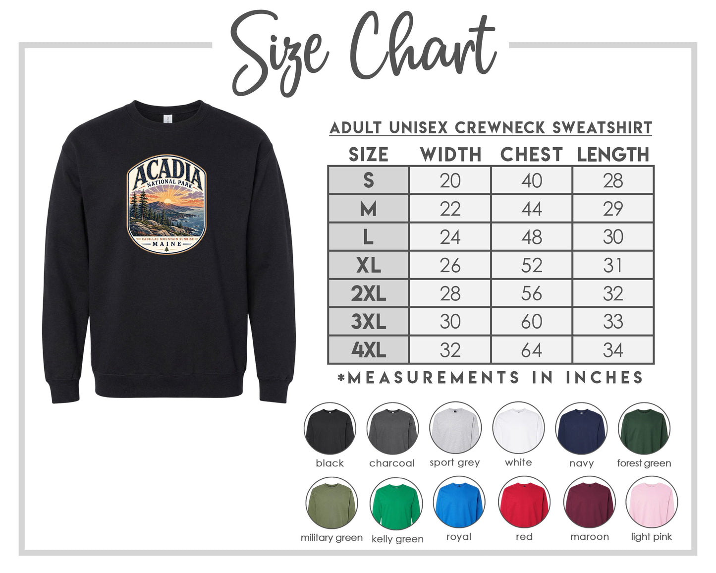 ADULT Acadia National Park Chest Logo T Shirt | Hoodie | Long Sleeve | Sweatshirt | Crew Neck | Tank Top 1 Fiesta Doodle waterproof vinyl sticker. dishwasher safe outdoor sticker.