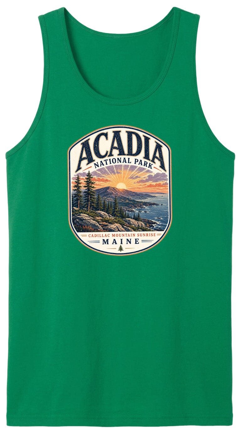 ADULT Acadia National Park Chest Logo T Shirt | Hoodie | Long Sleeve | Sweatshirt | Crew Neck | Tank Top 1 Fiesta Doodle waterproof vinyl sticker. dishwasher safe outdoor sticker.