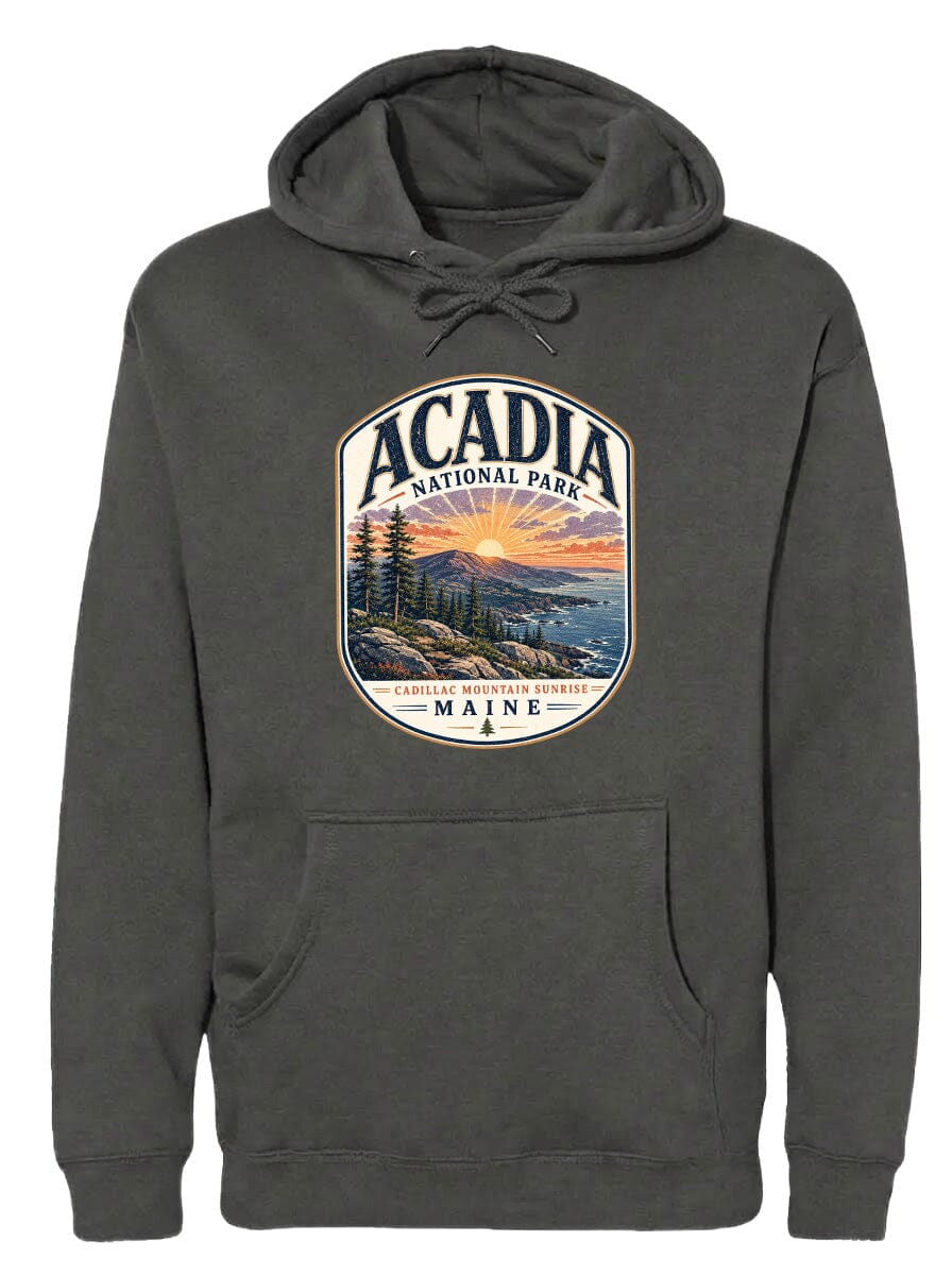 ADULT Acadia National Park Chest Logo T Shirt | Hoodie | Long Sleeve | Sweatshirt | Crew Neck | Tank Top 1 Fiesta Doodle waterproof vinyl sticker. dishwasher safe outdoor sticker.