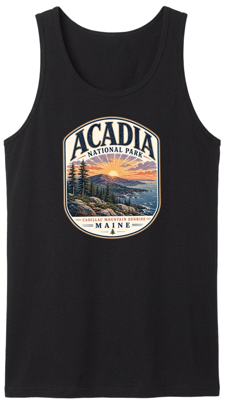 ADULT Acadia National Park Chest Logo T Shirt | Hoodie | Long Sleeve | Sweatshirt | Crew Neck | Tank Top 1 Fiesta Doodle waterproof vinyl sticker. dishwasher safe outdoor sticker.