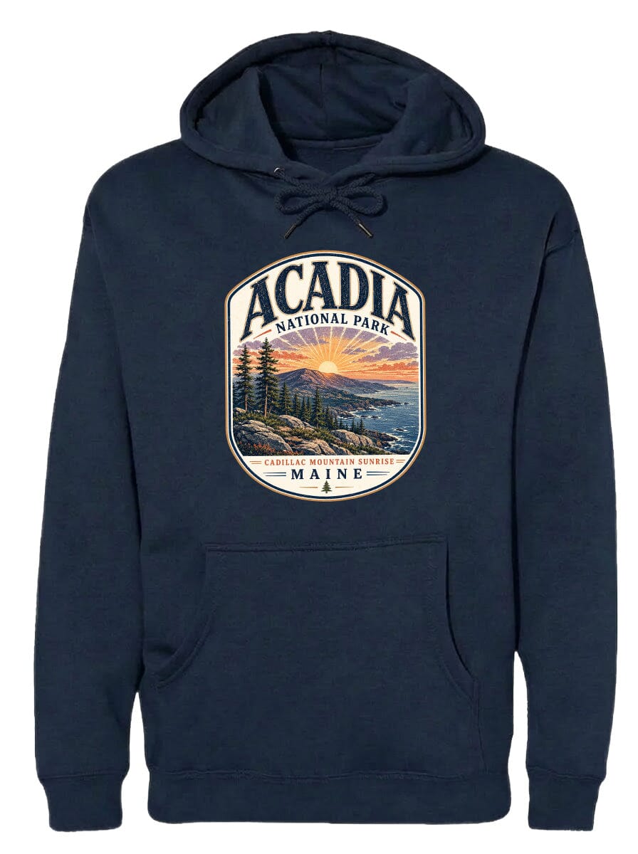 ADULT Acadia National Park Chest Logo T Shirt | Hoodie | Long Sleeve | Sweatshirt | Crew Neck | Tank Top 1 Fiesta Doodle waterproof vinyl sticker. dishwasher safe outdoor sticker.