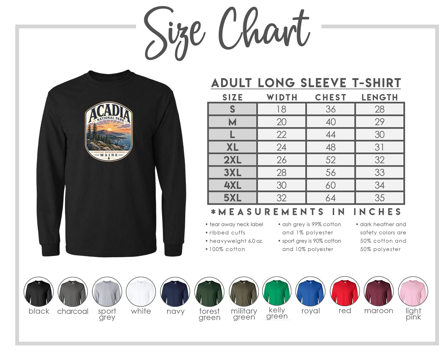 ADULT Acadia National Park Chest Logo T Shirt | Hoodie | Long Sleeve | Sweatshirt | Crew Neck | Tank Top 1 Fiesta Doodle waterproof vinyl sticker. dishwasher safe outdoor sticker.