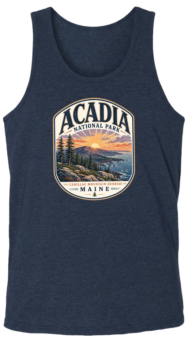 ADULT Acadia National Park Chest Logo T Shirt | Hoodie | Long Sleeve | Sweatshirt | Crew Neck | Tank Top 1 Fiesta Doodle waterproof vinyl sticker. dishwasher safe outdoor sticker.