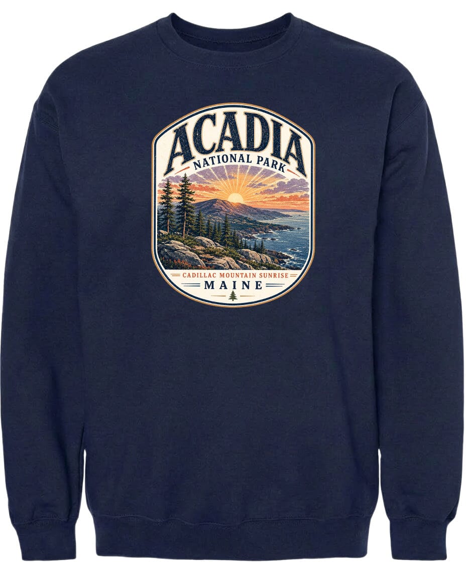 ADULT Acadia National Park Chest Logo T Shirt | Hoodie | Long Sleeve | Sweatshirt | Crew Neck | Tank Top 1 Fiesta Doodle waterproof vinyl sticker. dishwasher safe outdoor sticker.