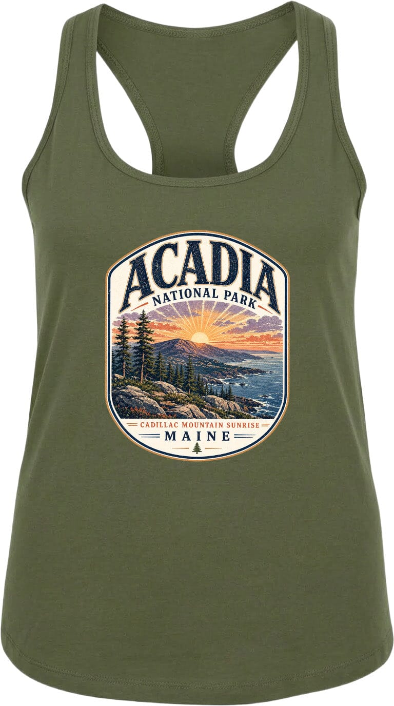 ADULT Acadia National Park Chest Logo T Shirt | Hoodie | Long Sleeve | Sweatshirt | Crew Neck | Tank Top 1 Fiesta Doodle waterproof vinyl sticker. dishwasher safe outdoor sticker.