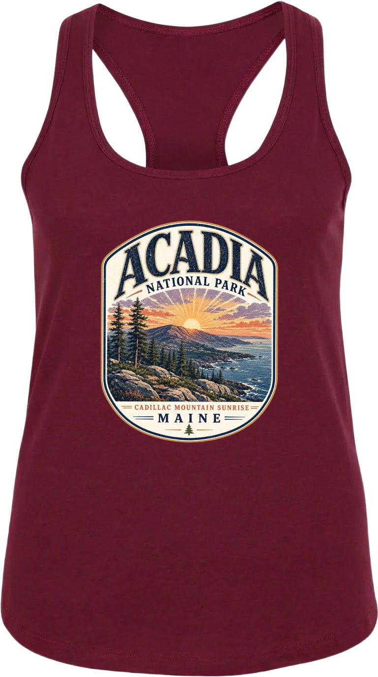 ADULT Acadia National Park Chest Logo T Shirt | Hoodie | Long Sleeve | Sweatshirt | Crew Neck | Tank Top 1 Fiesta Doodle waterproof vinyl sticker. dishwasher safe outdoor sticker.