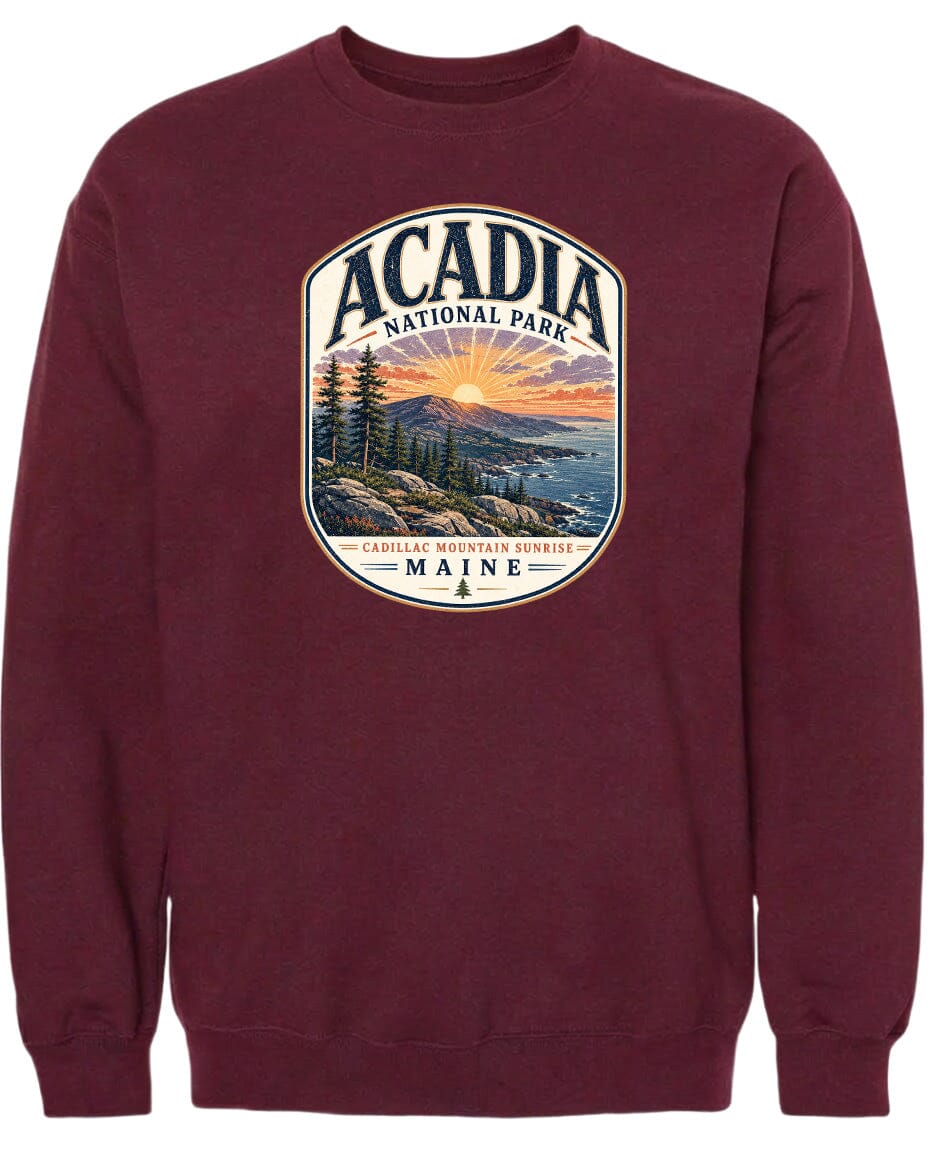 ADULT Acadia National Park Chest Logo T Shirt | Hoodie | Long Sleeve | Sweatshirt | Crew Neck | Tank Top 1 Fiesta Doodle waterproof vinyl sticker. dishwasher safe outdoor sticker.