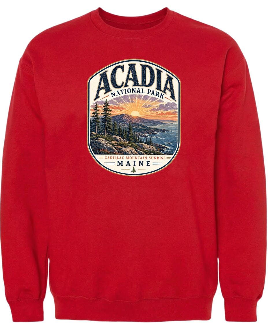 ADULT Acadia National Park Chest Logo T Shirt | Hoodie | Long Sleeve | Sweatshirt | Crew Neck | Tank Top 1 Fiesta Doodle waterproof vinyl sticker. dishwasher safe outdoor sticker.