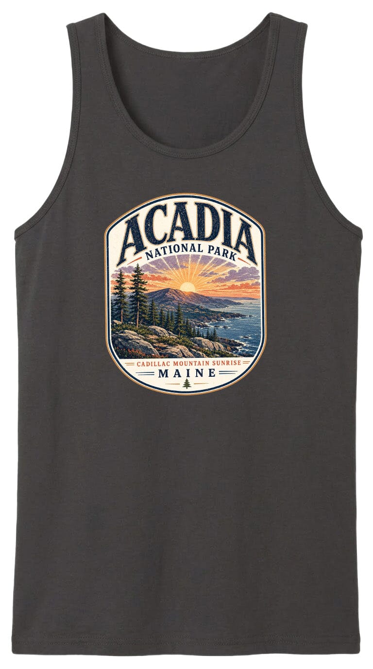 ADULT Acadia National Park Chest Logo T Shirt | Hoodie | Long Sleeve | Sweatshirt | Crew Neck | Tank Top 1 Fiesta Doodle waterproof vinyl sticker. dishwasher safe outdoor sticker.