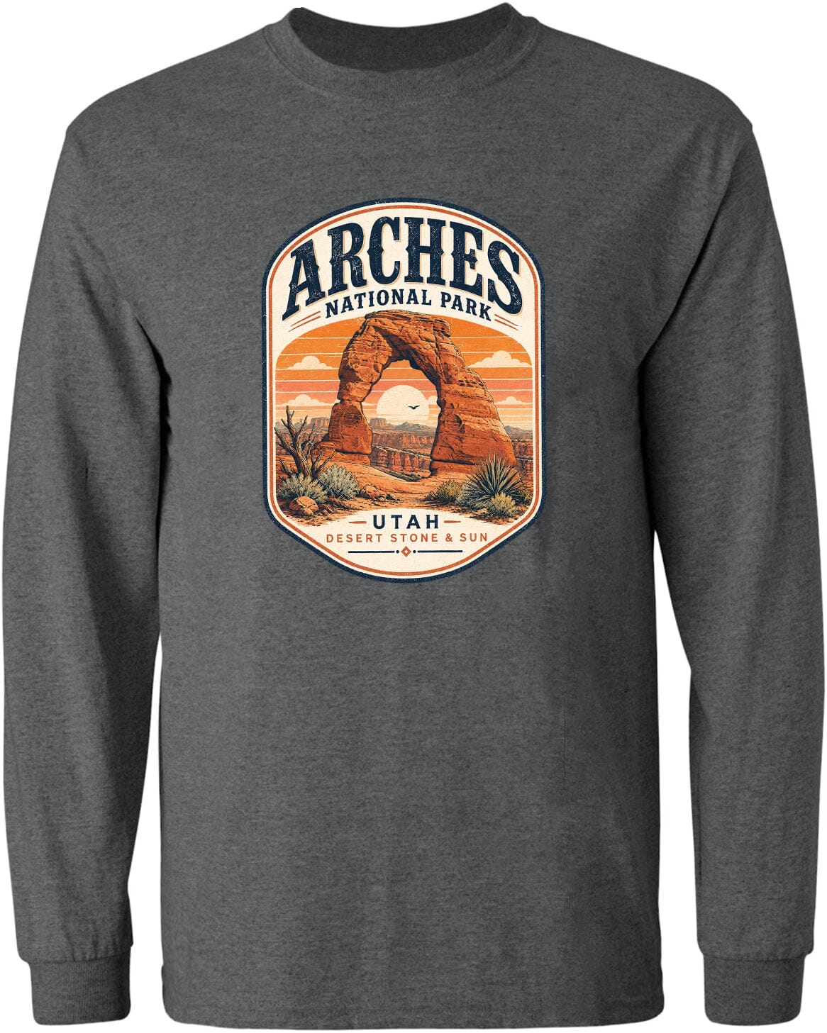 ADULT Arches National Park Badge Chest Logo T Shirt | Hoodie | Long Sleeve | Sweatshirt | Crew Neck | Tank Top 1 Fiesta Doodle waterproof vinyl sticker. dishwasher safe outdoor sticker.
