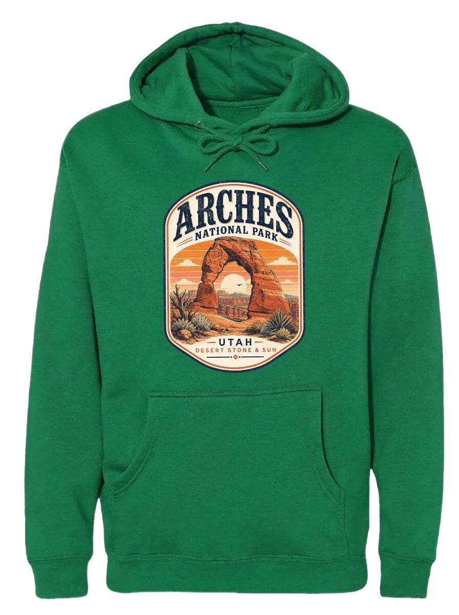 ADULT Arches National Park Badge Chest Logo T Shirt | Hoodie | Long Sleeve | Sweatshirt | Crew Neck | Tank Top 1 Fiesta Doodle waterproof vinyl sticker. dishwasher safe outdoor sticker.