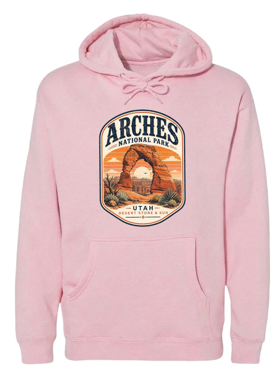 ADULT Arches National Park Badge Chest Logo T Shirt | Hoodie | Long Sleeve | Sweatshirt | Crew Neck | Tank Top 1 Fiesta Doodle waterproof vinyl sticker. dishwasher safe outdoor sticker.